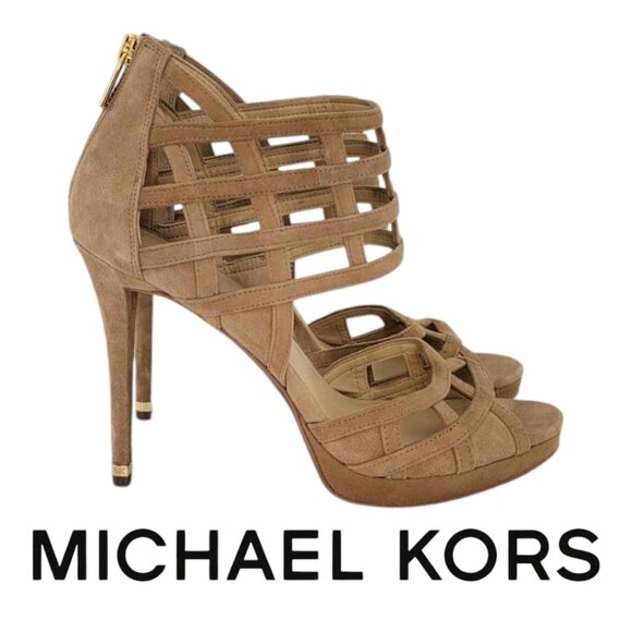 MICHAEL Michael Kors Shoes - MICHAEL KORS Trinity Suede Platform Sandal Sz 8.5 - Tan